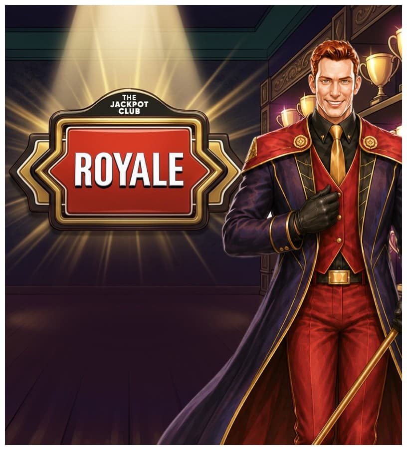 The Jackpot Club Royale trophy room with the Stakes hero and the club host